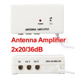FM TV Amplified Aerial Antenna DVB T Signal Amplifier Booster Splitter 