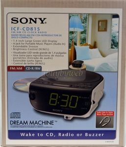 Sony ICF CD815 CD Player Alarm Clock Am FM Radio White Black New 