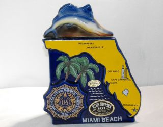 Jim Beam Whiskey Bottle American Legion Convention Miami Florida 1974 
