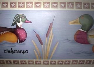 Americana Duck Mallards Lakeside Lodge Wallpaper Border