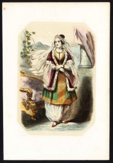 Antique Print Amalia of Oldenburg Queen Consort Greece Lacoste 1850 