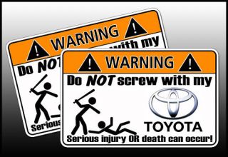 Funny Toyota SUV Warning Sticker Camery 4Runner Land FJ