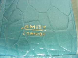 Amity Cowhide Vintage Light Blue Secure Lock Key Case Holder Never 