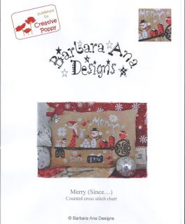 MERRY SINCE Xmas Counted cross stitch chart Barbara Ana Designs