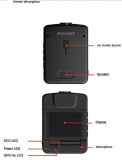 GlobalSat RV 1000s GPS Tracking Car Camcorder DVR 720HD w G Sensor 8g 