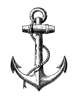 Anchor Vintage Antique Engraving Unmounted Rubber Stamp