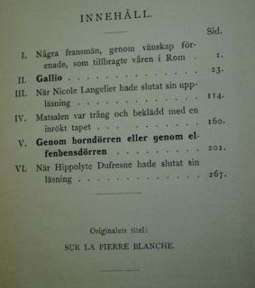 On The White Stone Anatole France 1905 Book Swedish
