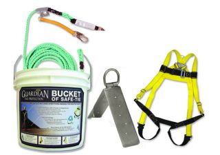50 Fall Protection Kit Bucket Harness Lanyard Anchor