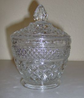 Anchor Hocking Wexford Glass Covered Sugar Crystal 60s Vintage