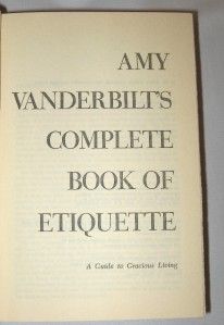 1954 Amy Vanderbilts Complete Book of Etiquette 700 PG