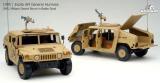 Exoto 1 18 1995 AM General Humvee Military Desert Storm Battle Sand 