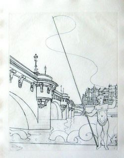 Andre Derain Le Pont Neuf French P Signed Etching Art