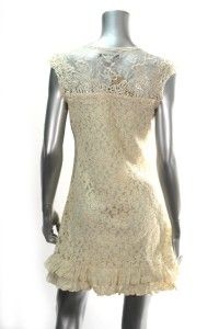 American Rag Knit Ivory Lace Womens Sleeveless Dress Sz L