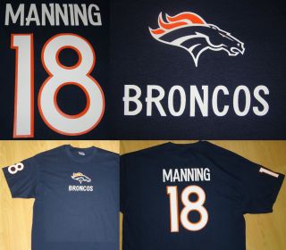 Peyton Manning 18 Denver Broncos Player T Shirt Jersey NFL Tennessee 