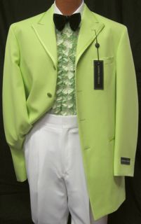 Andrew Fezza Lime Green Bling Tuxedo w Pants Prom 42R