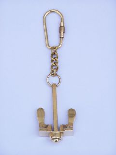 Brass Navy Stockless Anchor Key Chain 5 Marine Keychain Brass Key 