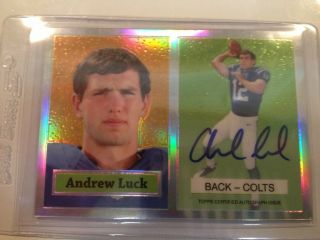ANDREW LUCK 2012 Topps Chrome 1957 RC Auto Refractor, Mint or better 