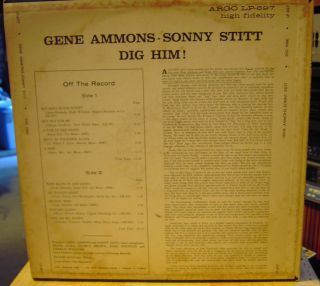 Gene Ammons Sonny Stitt LP Dig Him Original Argo VG