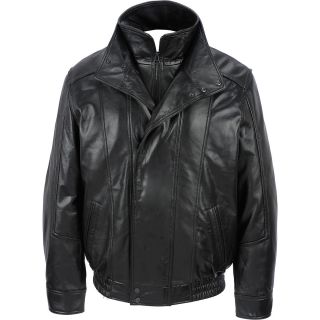 Mens Big Tall Wilsons Double Collar Leather Bomber Jacket w 