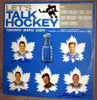 DAVE KEON JOHNNY BOWER ANDY BATHGATE SIGNED LEAFS ALBUM PUNCH IMLACH 