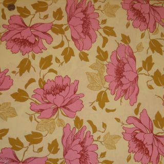 Amy Butler Lotus Tree Peony Ivory Pink Tan Quilt Fabric