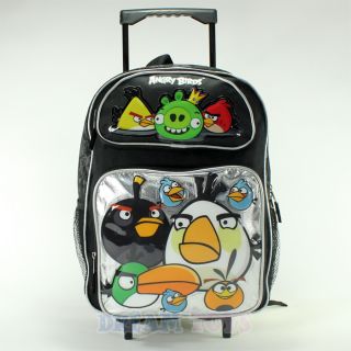 rovio angry birds and king pig 16 roller backpack book bag rolling 