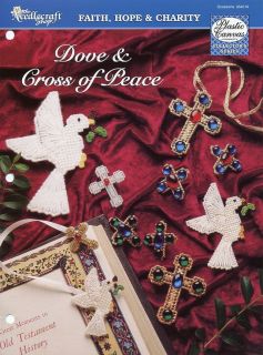 Dove Cross of Peace Jewelry Bookmark Plastic Canvas Pattern Leaflet 
