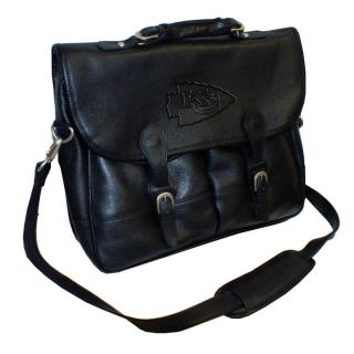   NFL Collection Debossed Black Leather Anglers Briefcase Bag