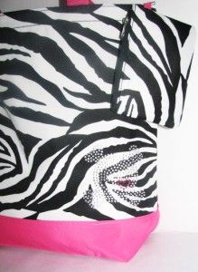 Zebra w Pink Print Beach Bag with Zebra Beach Towel Only A Few Left 