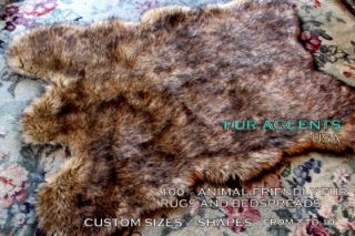   Rug Faux Fur Bear Sheepskin Shag Accent Throw New Animal Pelt Rugs