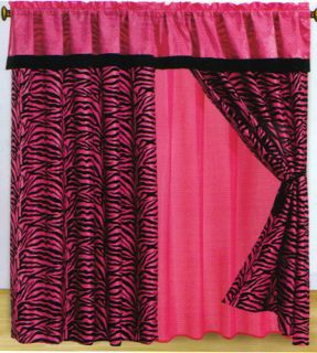   Zebra Animal Print Flocking Window Curtain Set Bed in A Bag Bedding