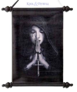 Anne Stokes Wall Art Scroll Gothic Prayer Tearful Goth Girl with 