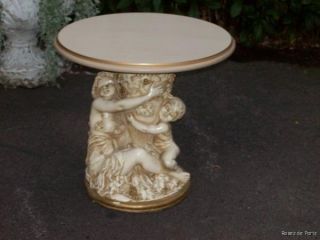   Pedestal for Statue Plant Stand Cherub Angel End Table Cottage