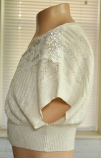   PEOPLE SWEATER ~ CROPPED CARDIGAN ANGORA/SEQUINS Racing Star CUTE