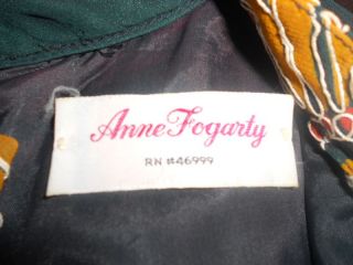 Vintage Anne Fogarty Boho Mod Print Maxi Dress Vtg
