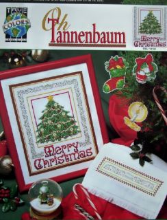 OH TANNENBAUM, Cross Stitch Leaflet, FRAMED PICTURE, TOWEL, AND 3 