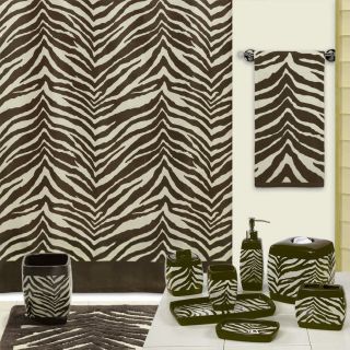 Safari Brown Tan Zebra Print Bath Accessories Bathroom Collection 