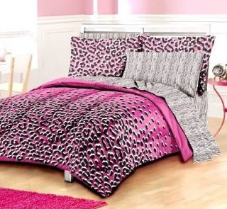   PC Kitten Hot Pink Leopard Print Sheet Sham Comforter Set