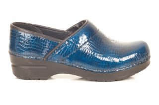 sanita dansko womens shoe the shoes feature shiny dark blue