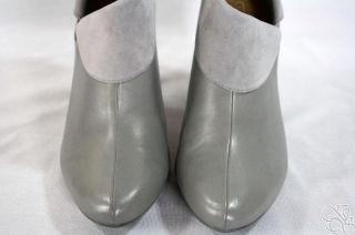 COACH Annika Slate Light Gray Leather w/ Suede Trim Ankle Boots Shoes 