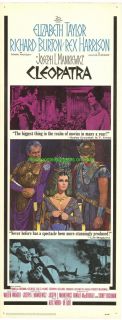 Cleopatra Movie Poster Insert 1964 Elizabeth Taylor