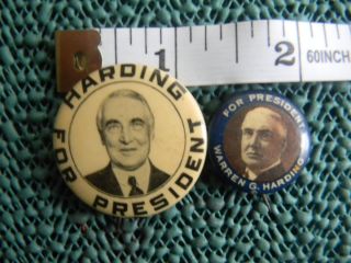 Warren G Harding for President Campaign Pins Great Shape
