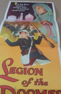 Legion of The Doomed Movie Poster Insert 1958 Original Folded 14x36 