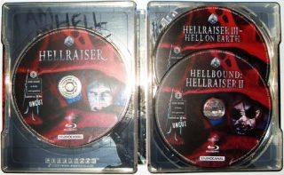 Hellraiser 1 2 3 Trilogy Uncut 3 Disc Steelbook Blu Ray