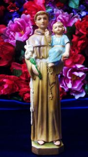 Vintage 1961 Saint Anthony Jesus Porcelain Religious Statue