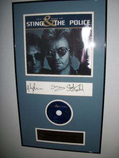   Authentic Framed Signed Sting Stewart Copeland Andy Summers COA