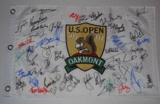   Tournament Signed Autographed Flag w 49 PGA Stars Angel Cabrera