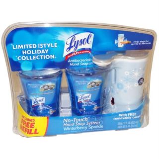 Lysol No Touch Antibacterial Hand Soap System 2 Refills Removable 