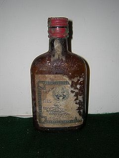 Antique Vintage Old Overholt Whiskey Bottle Empty
