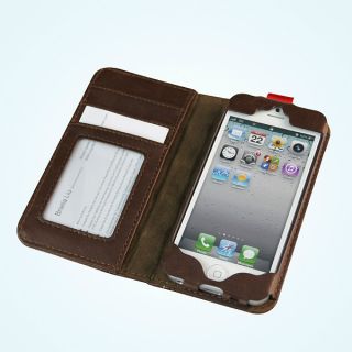 Antique Leather Book Case Cover for The iPhone 5 Protector Defender 